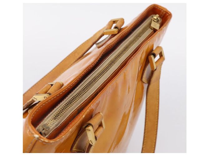 LOUIS VUITTON Monogram Vernis Houston Hand Bag Beige M91004 LV Auth bs37344 - vista 6
