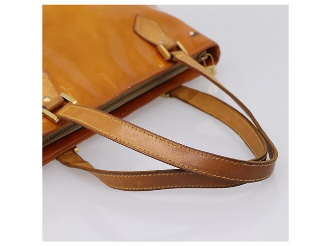 LOUIS VUITTON Monogram Vernis Houston Hand Bag Beige M91004 LV Auth bs37344 - vista 7