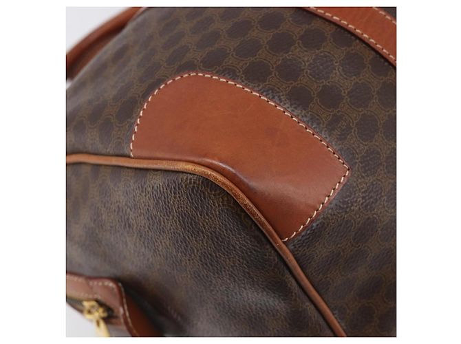 Céline Bolso Boston CELINE Macadam Canvas PVC Leather Brown Gold Auth 204211A Castaño Dorado - vista 11