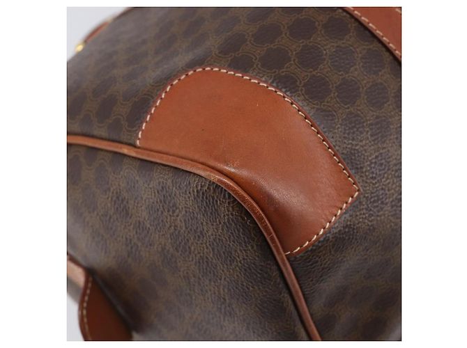 Céline Bolso Boston CELINE Macadam Canvas PVC Leather Brown Gold Auth 204211A Castaño Dorado - vista 13