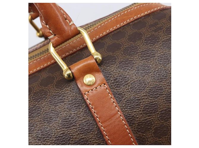Céline Bolso Boston CELINE Macadam Canvas PVC Leather Brown Gold Auth 204211A Castaño Dorado - vista 15