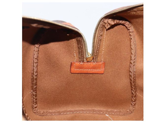 Céline Bolso Boston CELINE Macadam Canvas PVC Leather Brown Gold Auth 204211A Castaño Dorado - vista 22