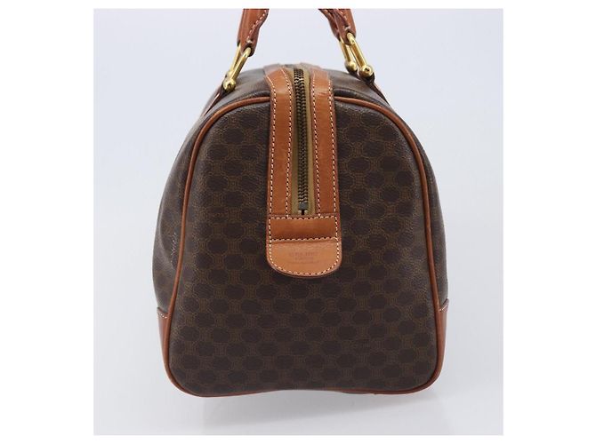 Céline Bolso Boston CELINE Macadam Canvas PVC Leather Brown Gold Auth 204211A Castaño Dorado - vista 4