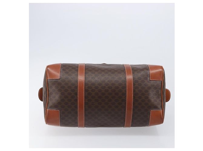 Céline Bolso Boston CELINE Macadam Canvas PVC Leather Brown Gold Auth 204211A Castaño Dorado - vista 9