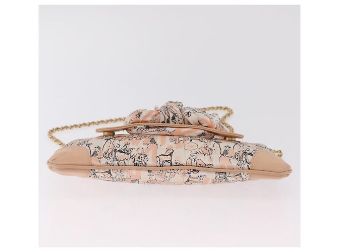 CHANEL Choco Bar Chain Schultertasche Silk Pink Gold CC Auth 206258SAM Golden - Ansicht 10