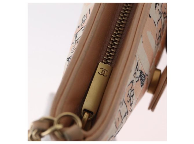 CHANEL Choco Bar Chain Schultertasche Silk Pink Gold CC Auth 206258SAM Golden - Ansicht 17