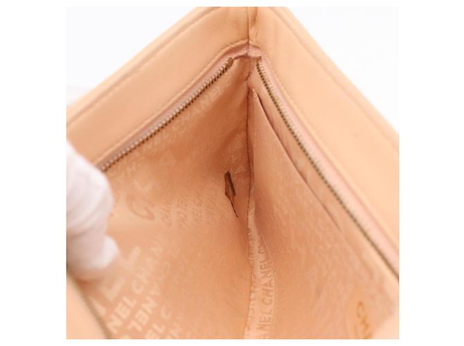 CHANEL Choco Bar Chain Schultertasche Silk Pink Gold CC Auth 206258SAM Golden - Ansicht 21