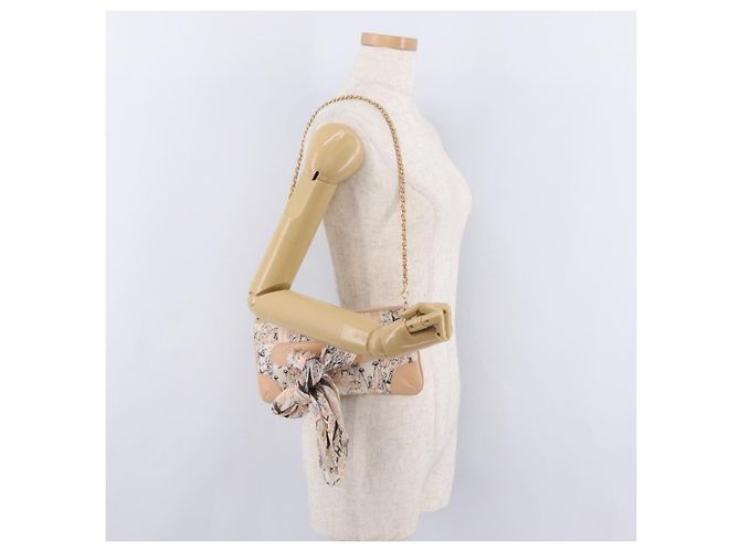 CHANEL Choco Bar Chain Schultertasche Silk Pink Gold CC Auth 206258SAM Golden - Ansicht 24