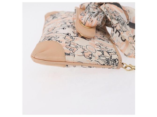 CHANEL Choco Bar Chain Schultertasche Silk Pink Gold CC Auth 206258SAM Golden - Ansicht 4