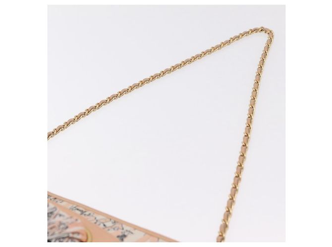 CHANEL Choco Bar Chain Schultertasche Silk Pink Gold CC Auth 206258SAM Golden - Ansicht 8