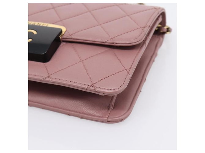 Borsa a tracolla CHANEL Matelasse con catena in pelle d'agnello Purple Gray CC Auth 206386V Marrone Porpora - vista 10