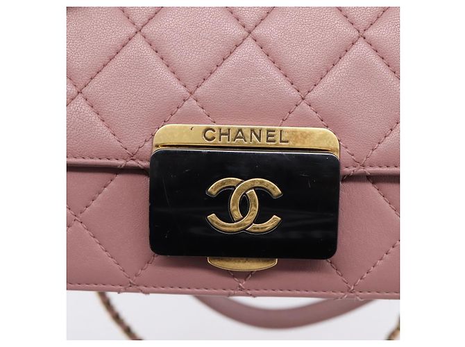 Borsa a tracolla CHANEL Matelasse con catena in pelle d'agnello Purple Gray CC Auth 206386V Marrone Porpora - vista 14