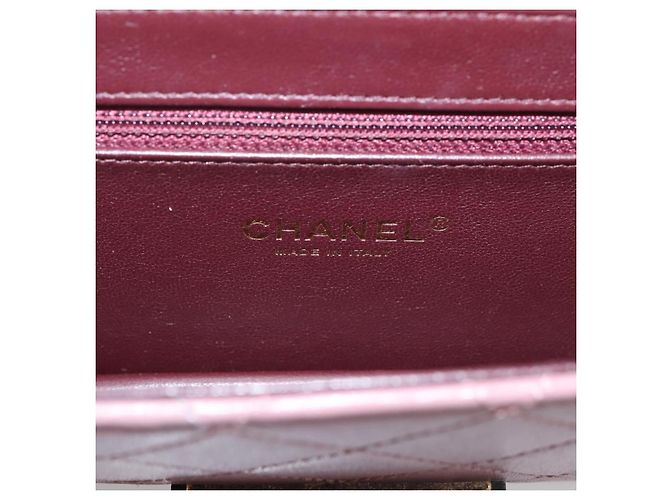 Borsa a tracolla CHANEL Matelasse con catena in pelle d'agnello Purple Gray CC Auth 206386V Marrone Porpora - vista 16