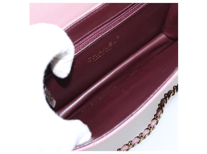 Borsa a tracolla CHANEL Matelasse con catena in pelle d'agnello Purple Gray CC Auth 206386V Marrone Porpora - vista 17
