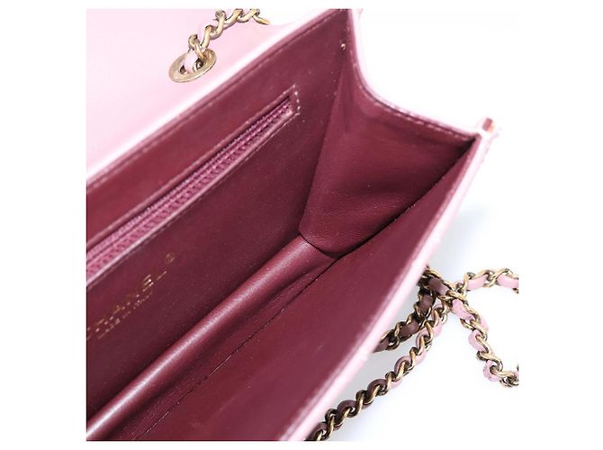 Borsa a tracolla CHANEL Matelasse con catena in pelle d'agnello Purple Gray CC Auth 206386V Marrone Porpora - vista 18