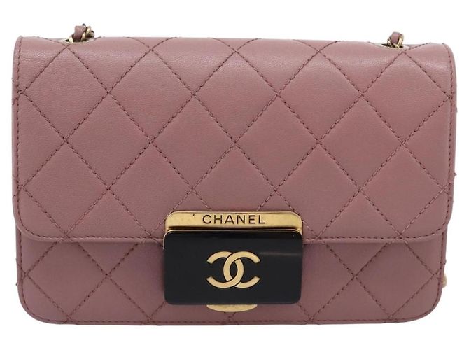 Borsa a tracolla CHANEL Matelasse con catena in pelle d'agnello Purple Gray CC Auth 206386V Marrone Porpora - vista 2