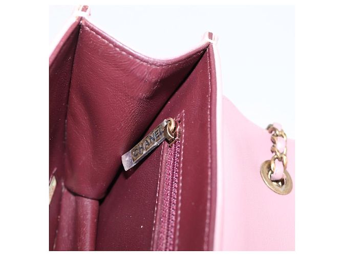 Borsa a tracolla CHANEL Matelasse con catena in pelle d'agnello Purple Gray CC Auth 206386V Marrone Porpora - vista 20