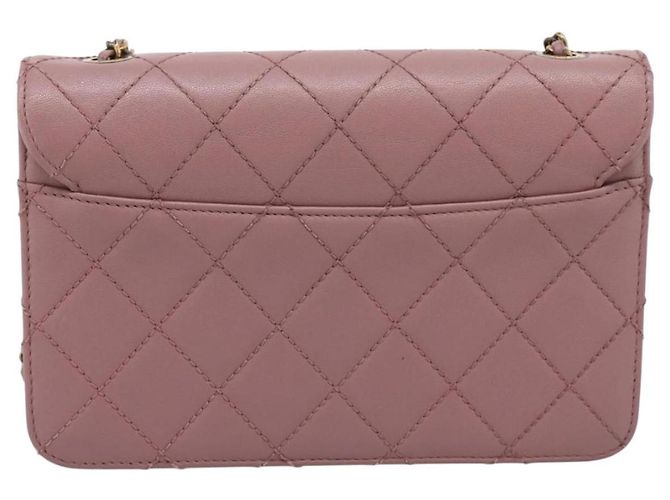 Borsa a tracolla CHANEL Matelasse con catena in pelle d'agnello Purple Gray CC Auth 206386V Marrone Porpora - vista 3