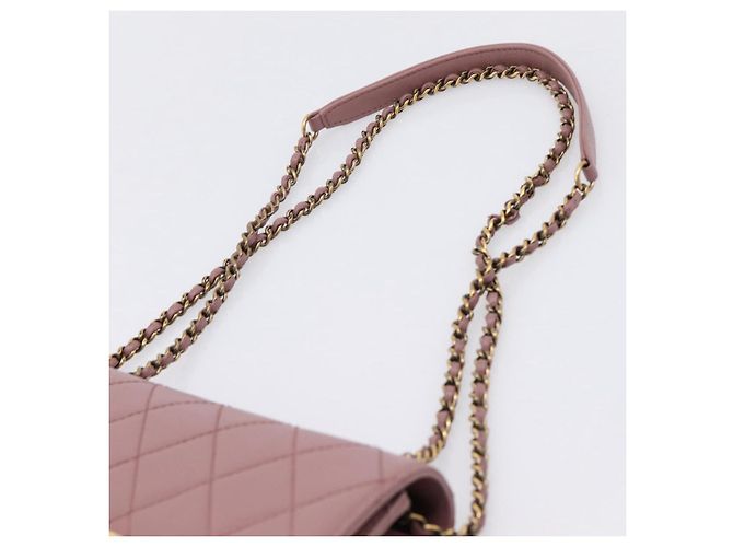 Borsa a tracolla CHANEL Matelasse con catena in pelle d'agnello Purple Gray CC Auth 206386V Marrone Porpora - vista 8