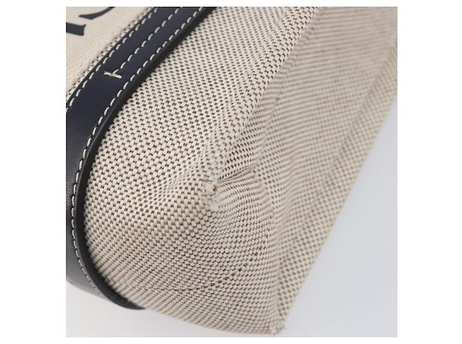 Chloé Borsa Chloe Woody Canvas 2way White Gold Auth ka6339 Bianco D'oro - vista 16