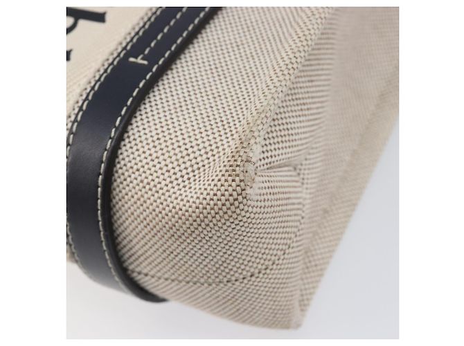 Chloé Borsa Chloe Woody Canvas 2way White Gold Auth ka6339 Bianco D'oro - vista 18