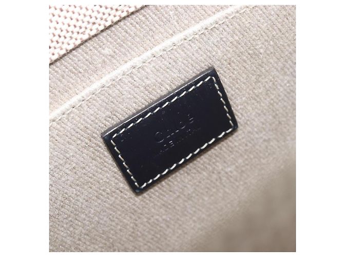 Chloé Borsa Chloe Woody Canvas 2way White Gold Auth ka6339 Bianco D'oro - vista 22
