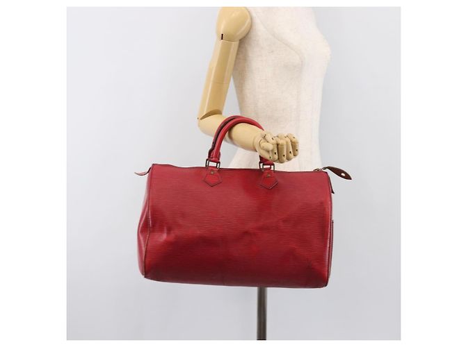LOUIS VUITTON Epi Speedy 35 Hand Bag Castilian Red M42997 LV Auth 199412 Rosso - vista 26