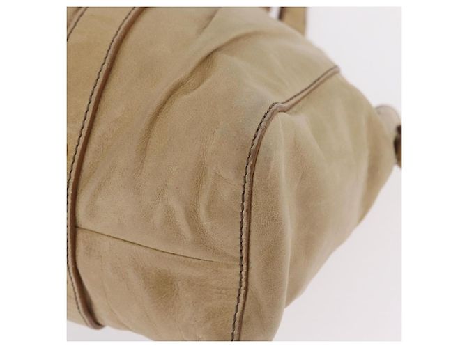 Borsa Miu Miu Vitellolux Matelasse in pelle 2way Beige Gold Auth 206271A D'oro - vista 16