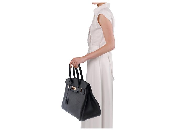 Hermès Borsa HERMES Birkin 30 in Pelle Nera - 103923 Nero - vista 13
