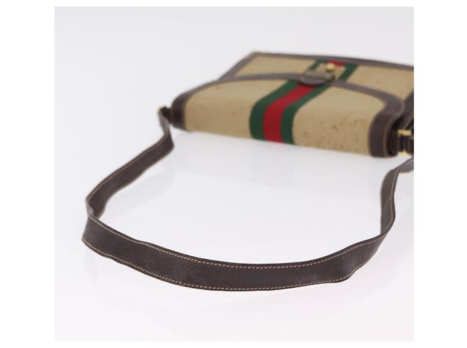 Borsa a tracolla GUCCI Web Sherry Line Canvas Beige Gold Auth ep16256 D'oro - vista 10