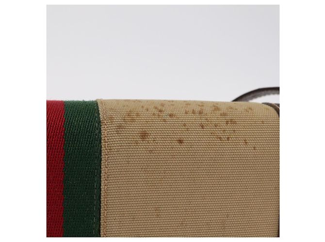 Borsa a tracolla GUCCI Web Sherry Line Canvas Beige Gold Auth ep16256 D'oro - vista 4