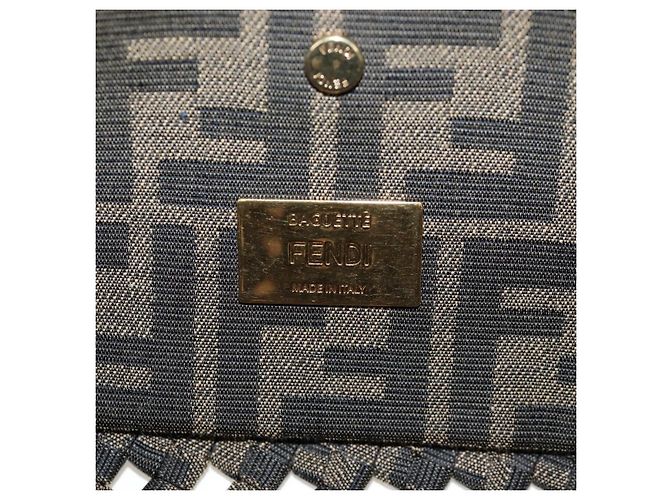 Borsa a tracolla FENDI Zucca Canvas Mamma Baguette 2 vie Marrone Nero Auth 204902SM - vista 21