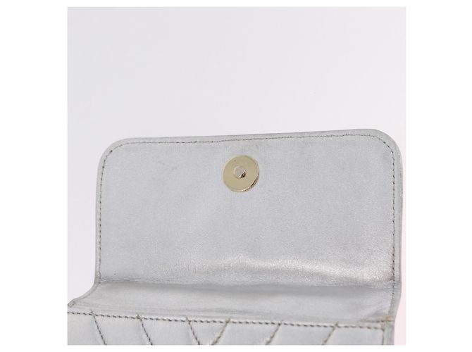 Borsa a mano CHANEL V Stitch in pelle d'agnello Argento Oro CC Auth 206262SAV D'oro - vista 19