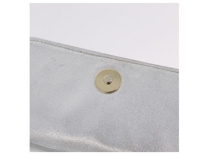 Borsa a mano CHANEL V Stitch in pelle d'agnello Argento Oro CC Auth 206262SAV D'oro - vista 21