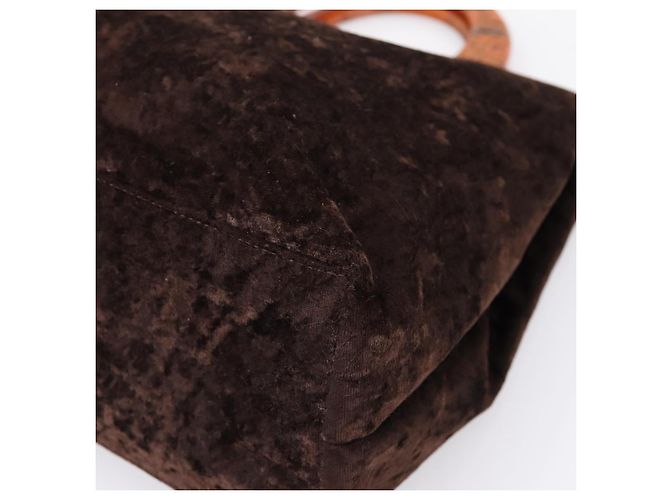 GIVENCHY Hand Bag Velor Brown Auth BA16185A - view 10