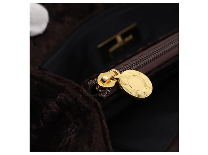 GIVENCHY Hand Bag Velor Brown Auth BA16185A - view 22