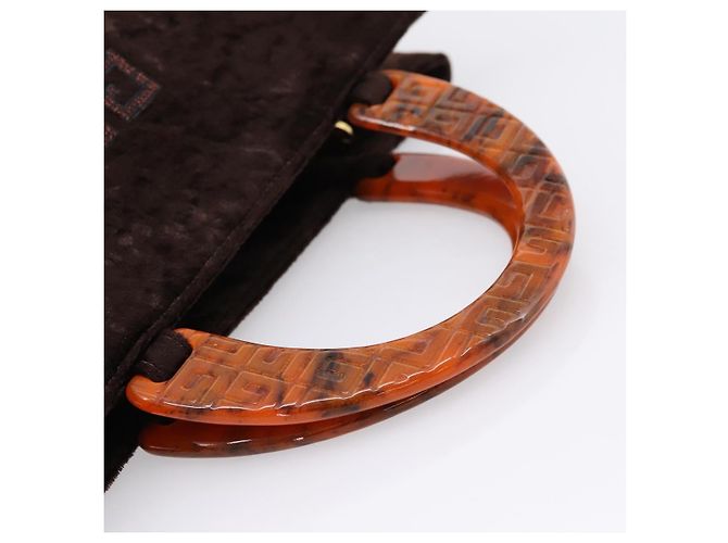 GIVENCHY Hand Bag Velor Brown Auth BA16185A - view 7