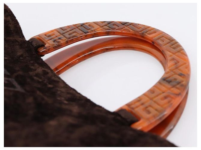 GIVENCHY Hand Bag Velor Brown Auth BA16185A - view 8