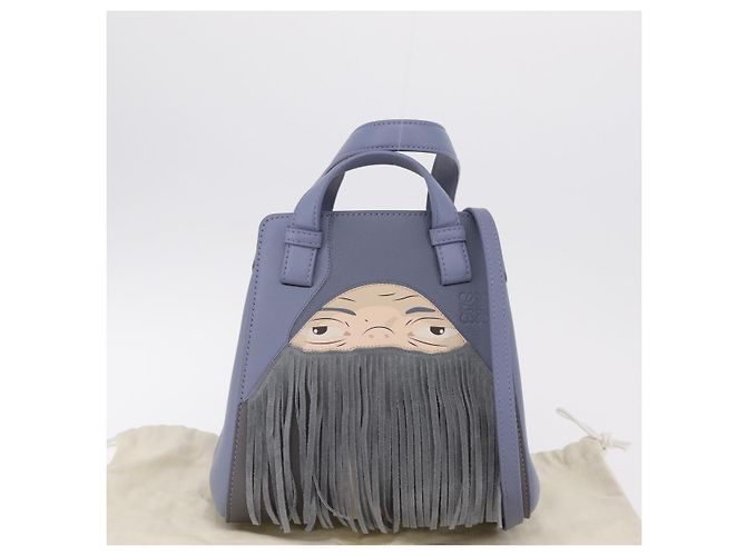 LOEWE Howl's Moving Castle Markl Hammock Nugget Bag Leather 2way Auth yk20930SM D'oro Blu chiaro - vista 12