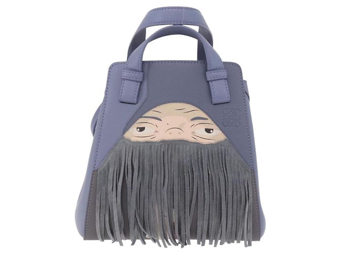 LOEWE Howl's Moving Castle Markl Hammock Nugget Bag Leather 2way Auth yk20930SM D'oro Blu chiaro - vista 13