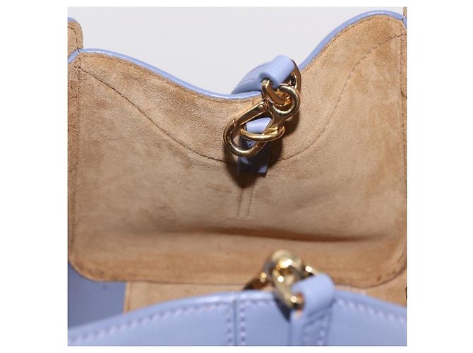 LOEWE Howl's Moving Castle Markl Hammock Nugget Bag Leather 2way Auth yk20930SM D'oro Blu chiaro - vista 21