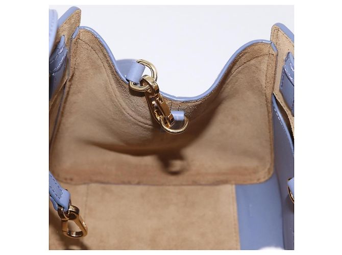 LOEWE Howl's Moving Castle Markl Hammock Nugget Bag Leather 2way Auth yk20930SM D'oro Blu chiaro - vista 22