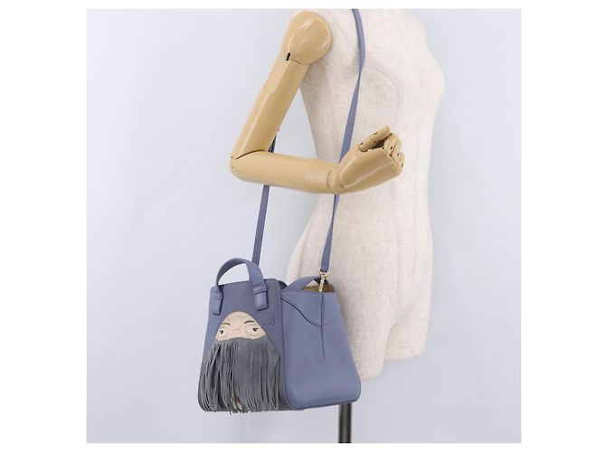 LOEWE Howl's Moving Castle Markl Hammock Nugget Bag Leather 2way Auth yk20930SM D'oro Blu chiaro - vista 24