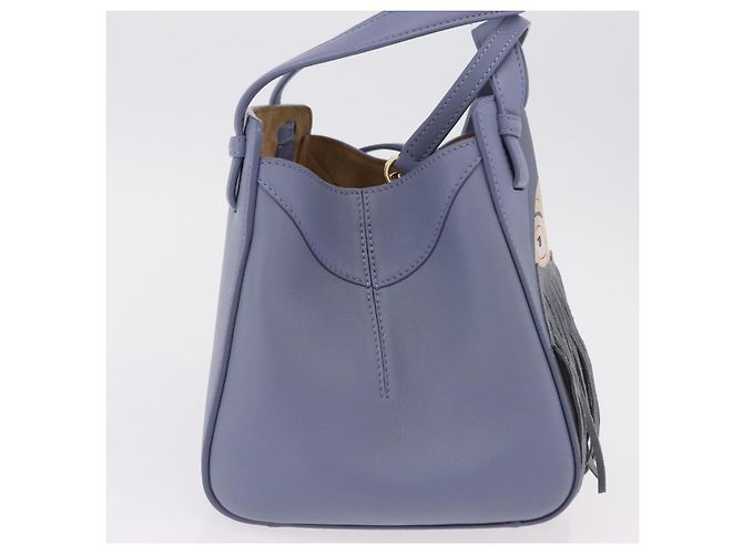 LOEWE Howl's Moving Castle Markl Hammock Nugget Bag Leather 2way Auth yk20930SM D'oro Blu chiaro - vista 4