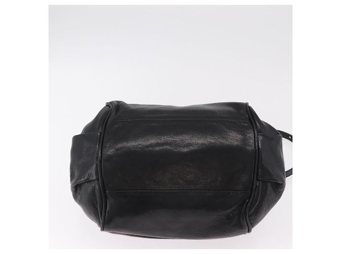 Chloé Bolsa Chloe Etel em couro 2way Preta Tom Dourado Auth BA15539A Preto - vista 11
