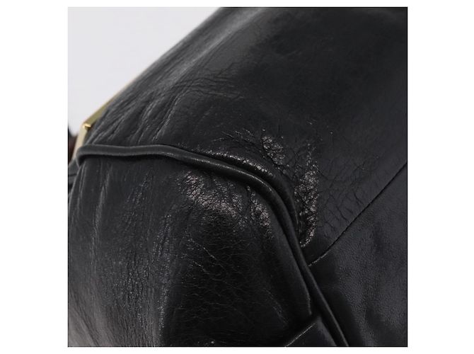 Chloé Bolsa Chloe Etel em couro 2way Preta Tom Dourado Auth BA15539A Preto - vista 14
