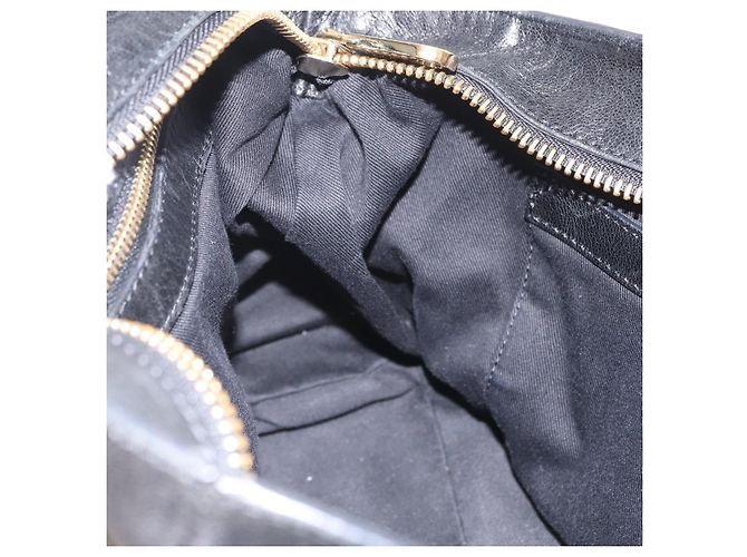 Chloé Bolsa Chloe Etel em couro 2way Preta Tom Dourado Auth BA15539A Preto - vista 21