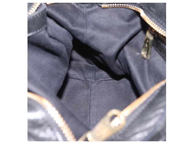 Chloé Bolsa Chloe Etel em couro 2way Preta Tom Dourado Auth BA15539A Preto - vista 22
