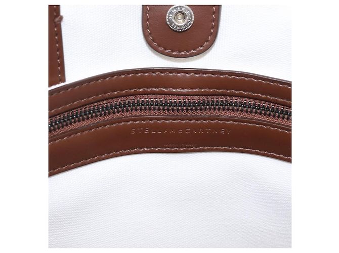 Stella Mc Cartney Borsa Tote Stella McCartney Nara Yoshitomo Canvas White Brown Auth mr2934V Marrone Bianco - vista 18