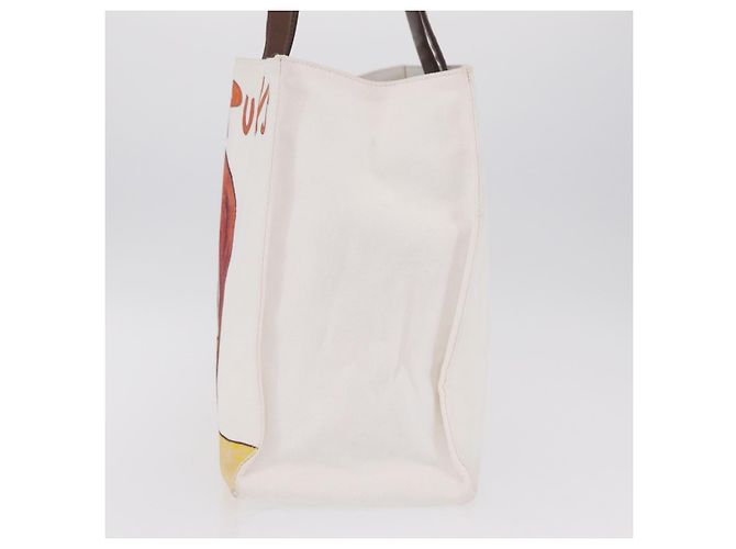 Stella Mc Cartney Borsa Tote Stella McCartney Nara Yoshitomo Canvas White Brown Auth mr2934V Marrone Bianco - vista 4